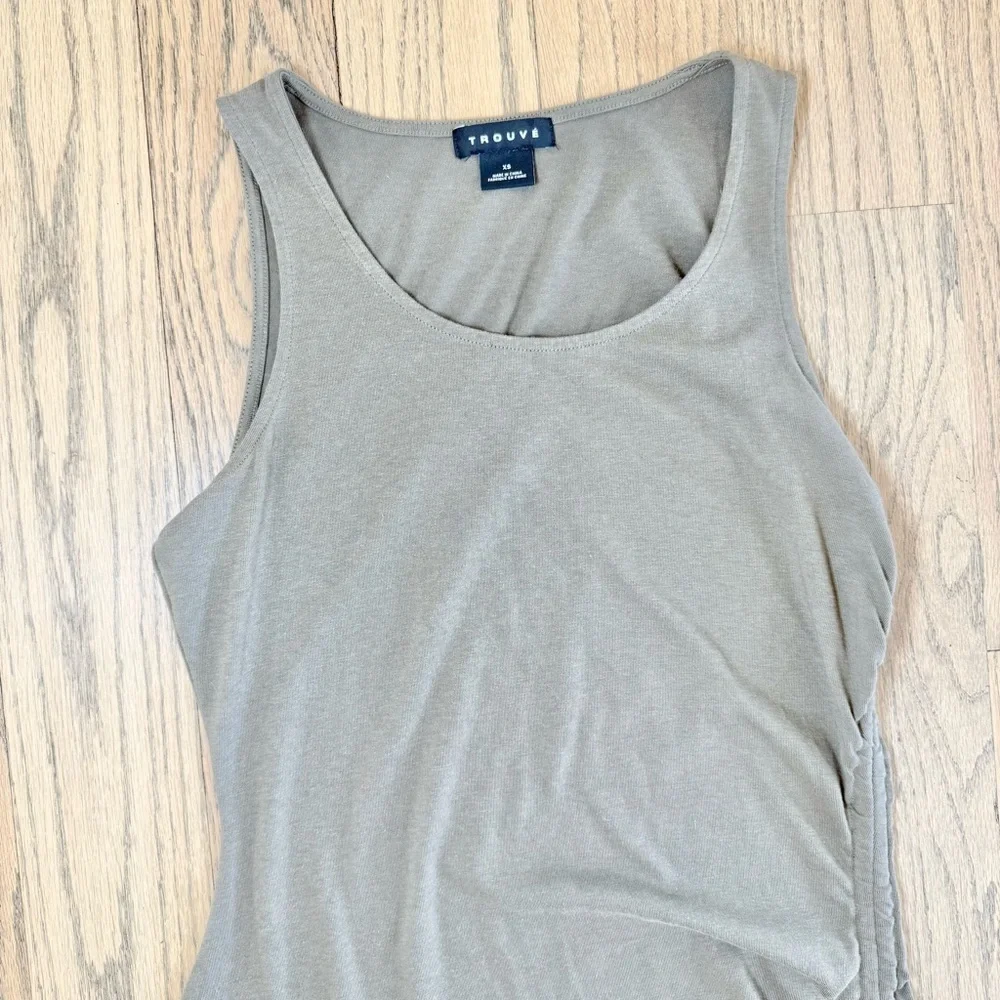 Trouvé Nordstrom Women’s Olive Green Ruched Dress Size X-Small - Picture 2 of 8